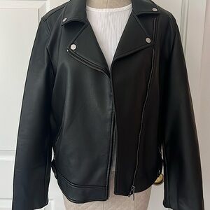 LOFT Vegan Leather Moto Jacket - Size L